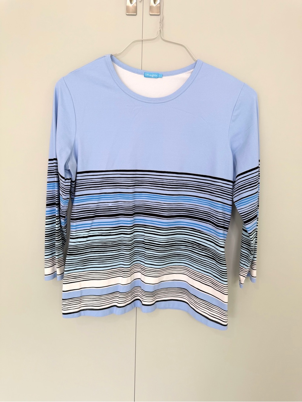 J. MCLAUGHLIN Women’s Catalina Cloth Long Sleeve Blue Striped Top